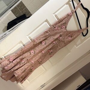 Floral Lace Pink Dress